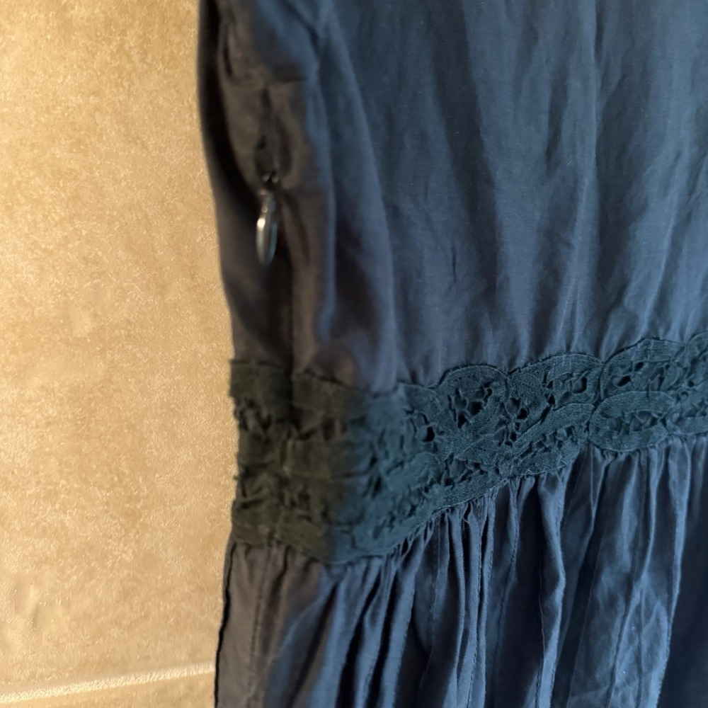 Guess by Marciano Cotton & Silk Babydoll Top Size Small Black Going Out Shirt - Picture 7 of 11